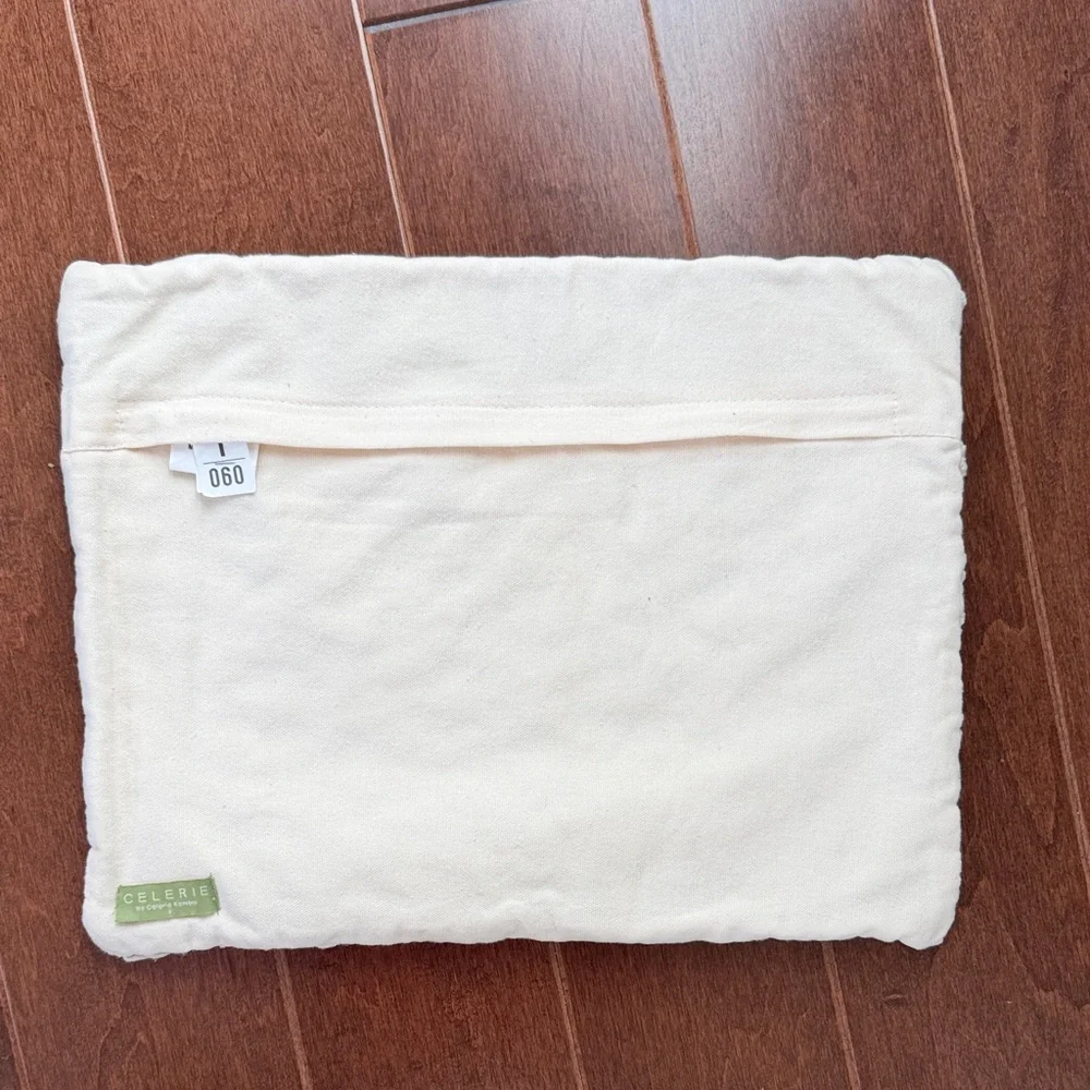 Elegant Cream Macrame pillow cover Celerie Kemble